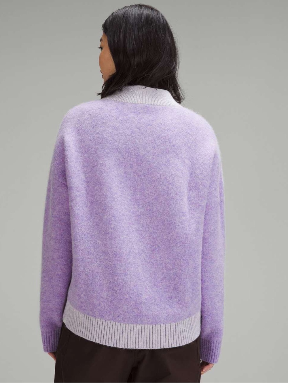 Lululemon Alpaca Wool-Blend V-Neck Sweater Heathered Digital Lavender M - Picture 2 of 9